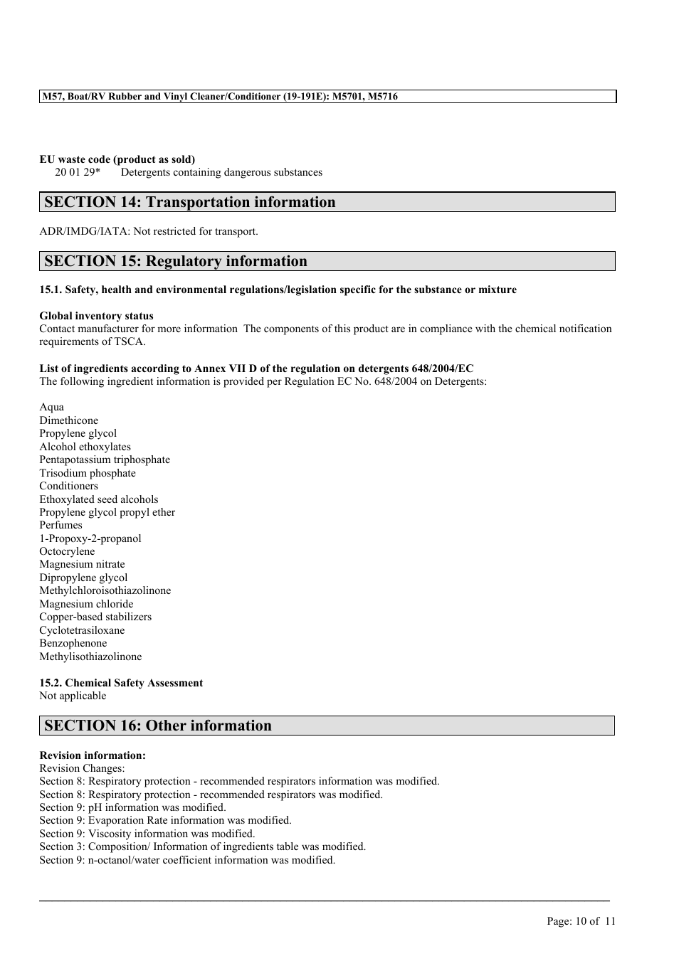 MEGUIAR'S M57 User Manual | Page 10 / 11