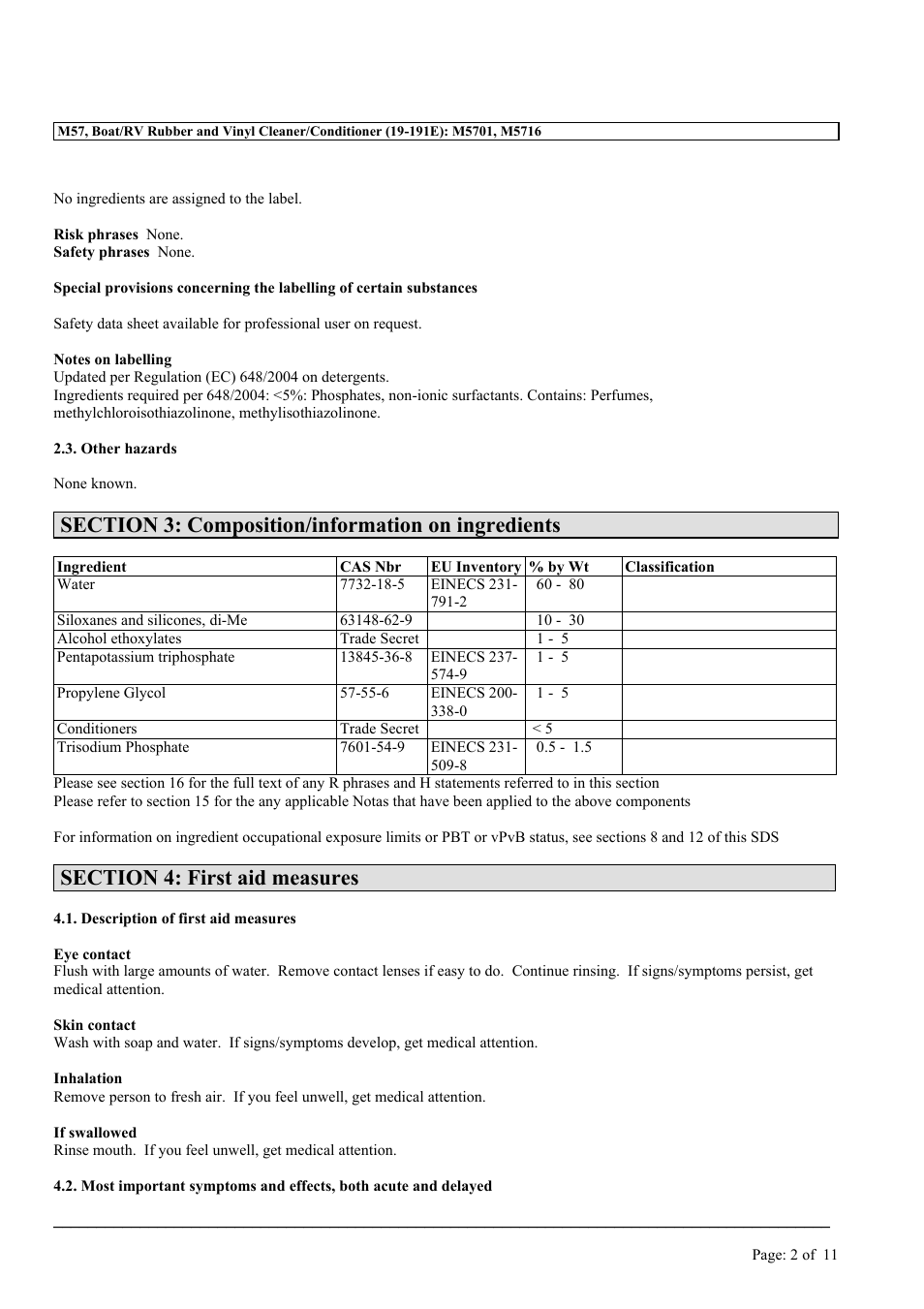 MEGUIAR'S M57 User Manual | Page 2 / 11