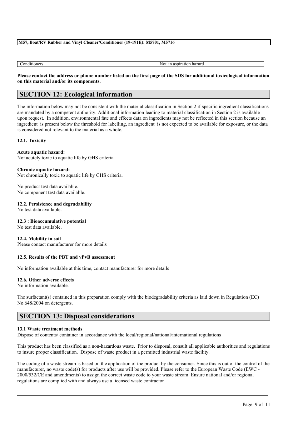 MEGUIAR'S M57 User Manual | Page 9 / 11