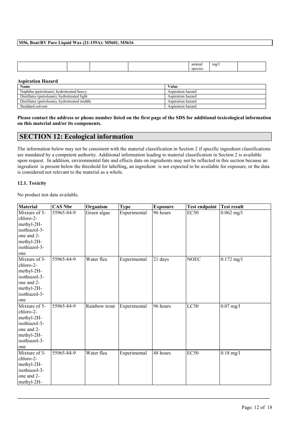 MEGUIAR'S M56 User Manual | Page 12 / 18