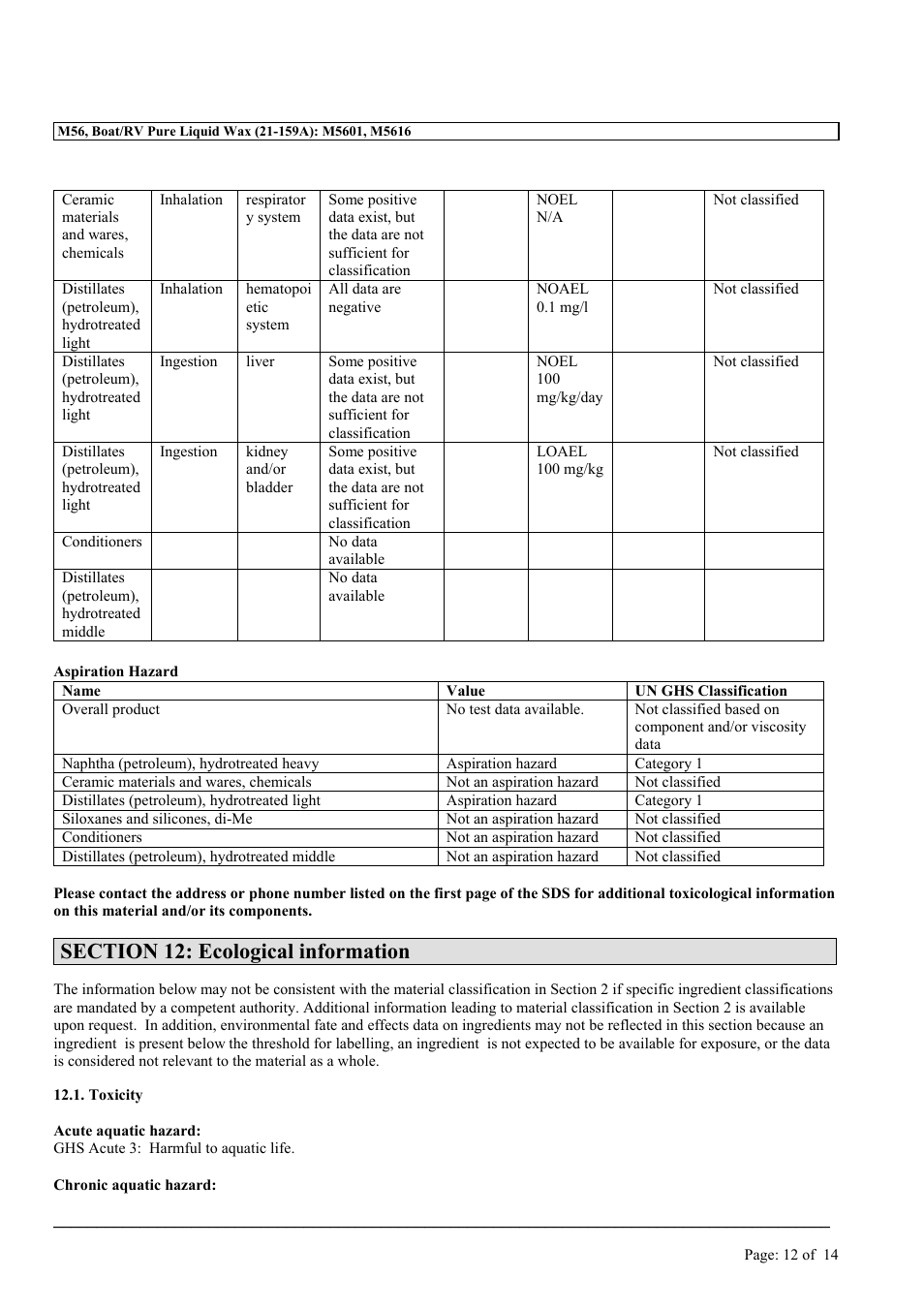 MEGUIAR'S M56 User Manual | Page 12 / 14