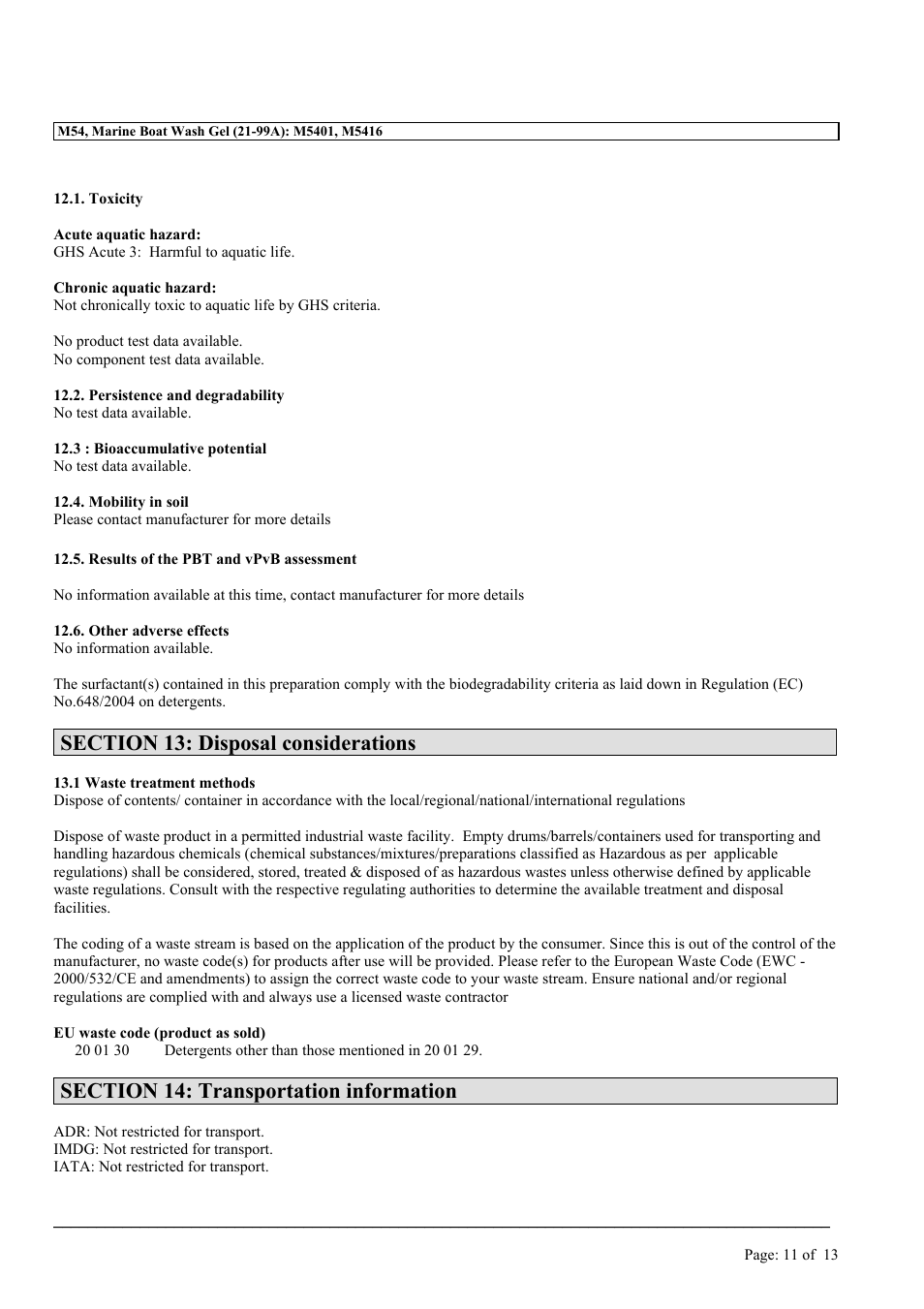 MEGUIAR'S M54 User Manual | Page 11 / 13