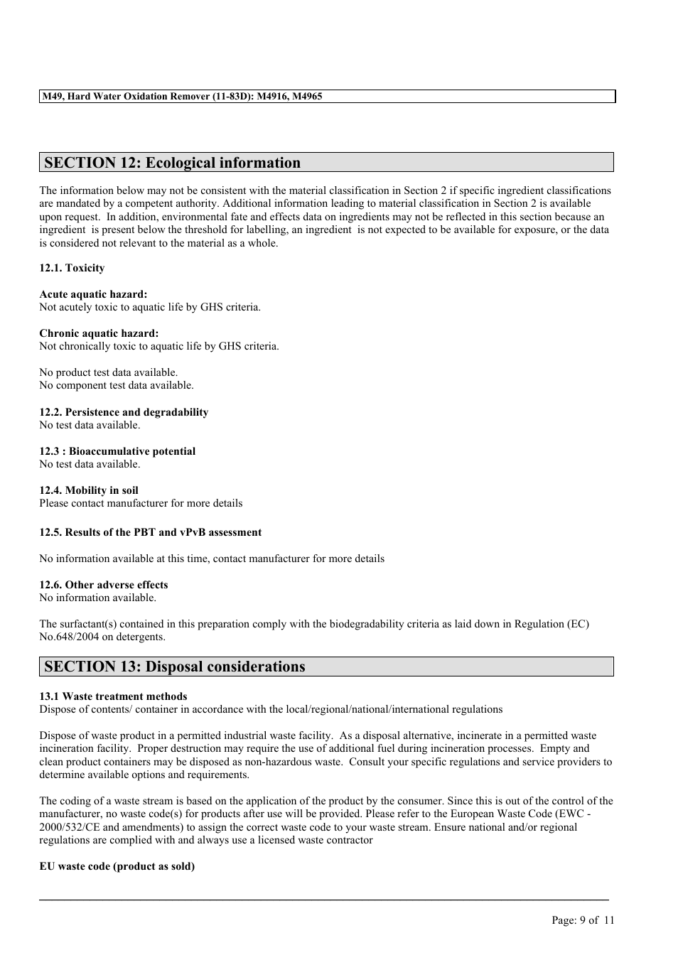 MEGUIAR'S M49 User Manual | Page 9 / 11