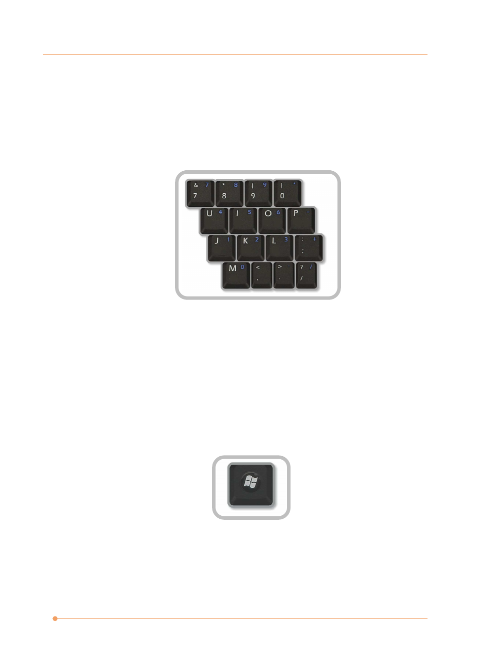 Numeric keys, Function keys | AVERATEC N1000 Series User Manual | Page 39 / 62