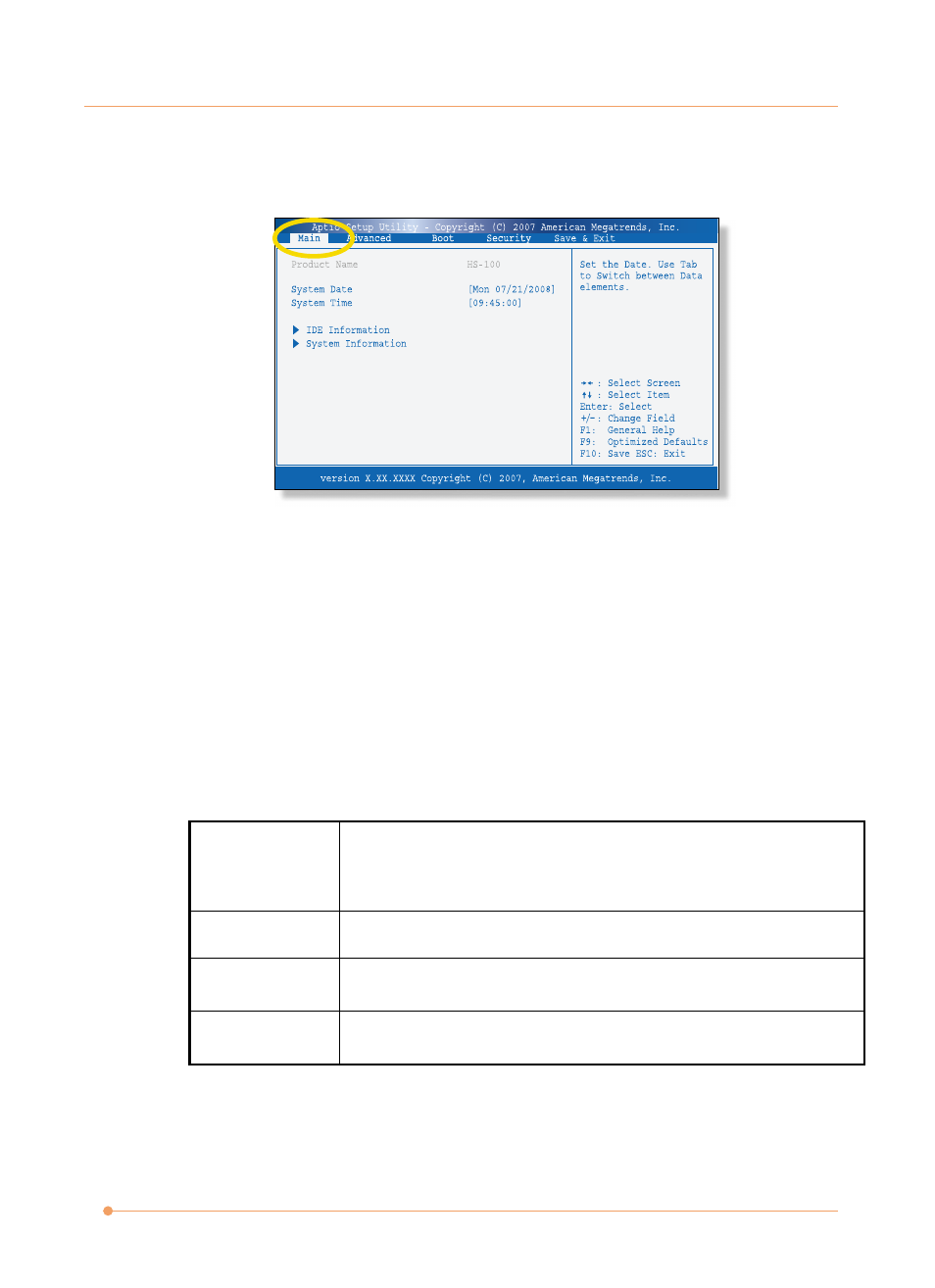 Main menu | AVERATEC N1000 Series User Manual | Page 55 / 62
