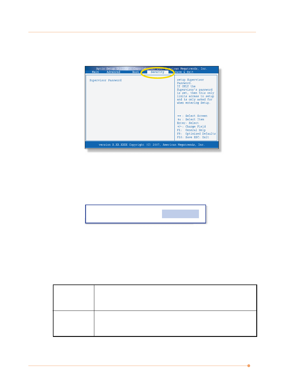 Security menu | AVERATEC N1000 Series User Manual | Page 60 / 62