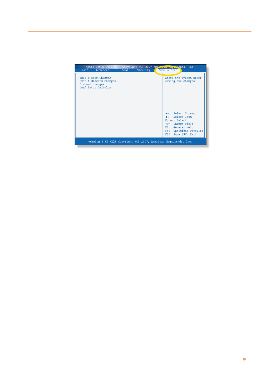 Save & exit menu | AVERATEC N1000 Series User Manual | Page 62 / 62