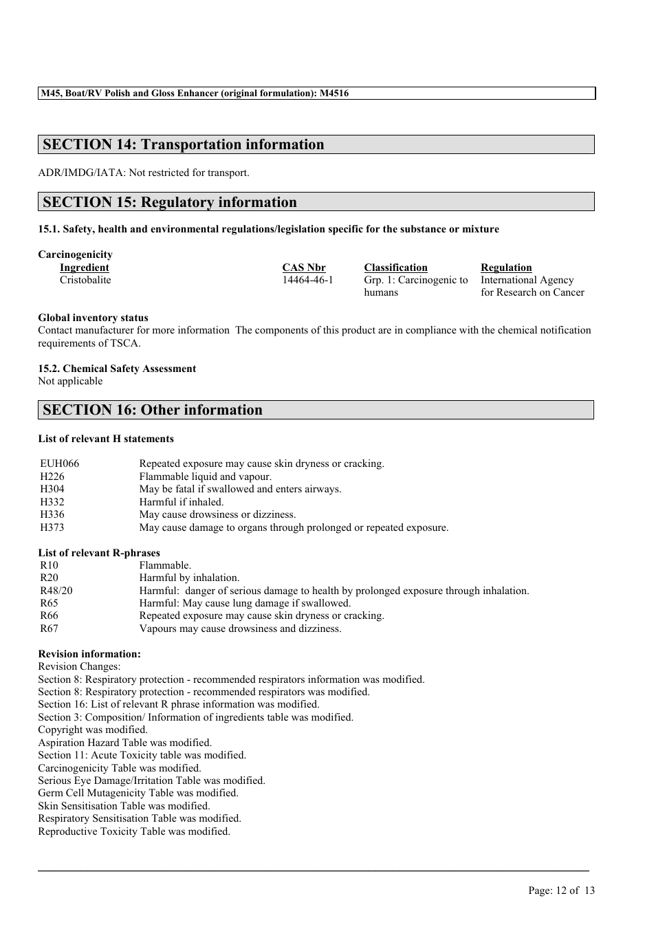 MEGUIAR'S M45 User Manual | Page 12 / 13