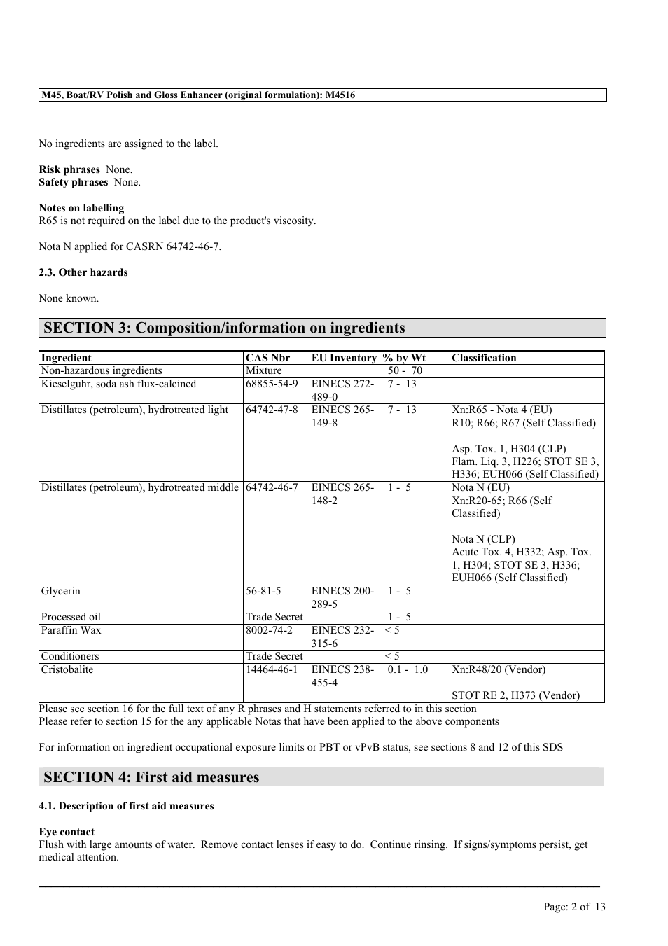 MEGUIAR'S M45 User Manual | Page 2 / 13