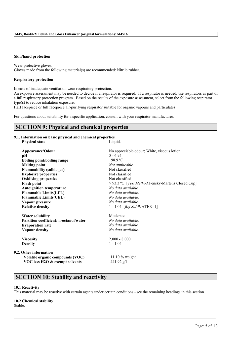 MEGUIAR'S M45 User Manual | Page 5 / 13