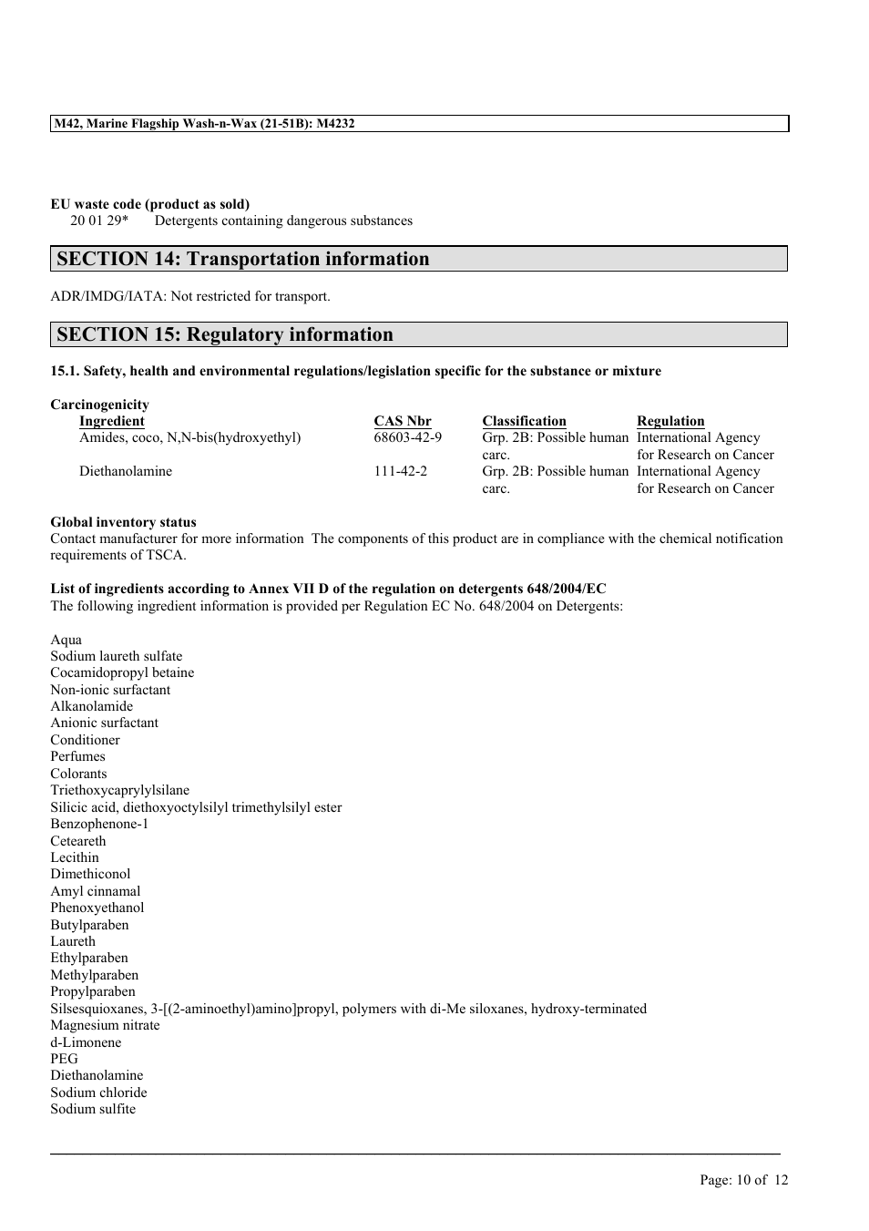 MEGUIAR'S M42 User Manual | Page 10 / 12