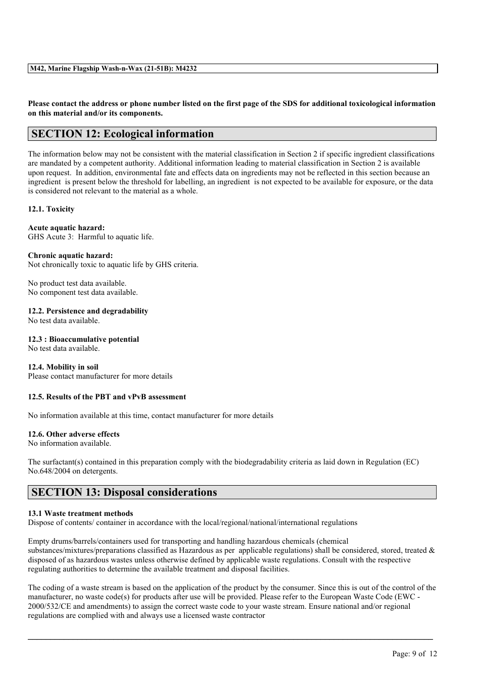 MEGUIAR'S M42 User Manual | Page 9 / 12