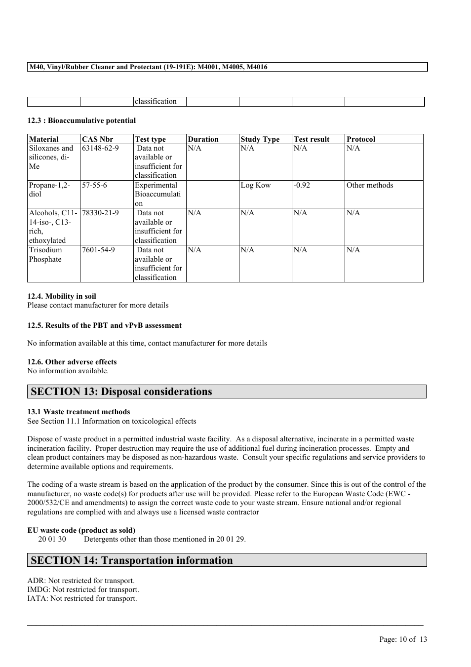 MEGUIAR'S M40 User Manual | Page 10 / 13