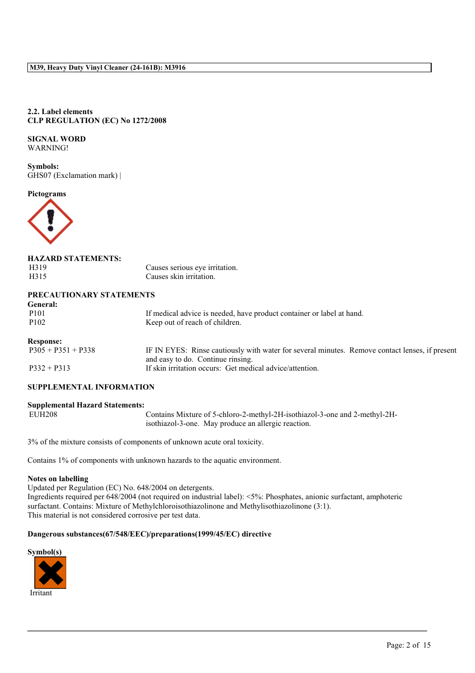 MEGUIAR'S M39 User Manual | Page 2 / 15