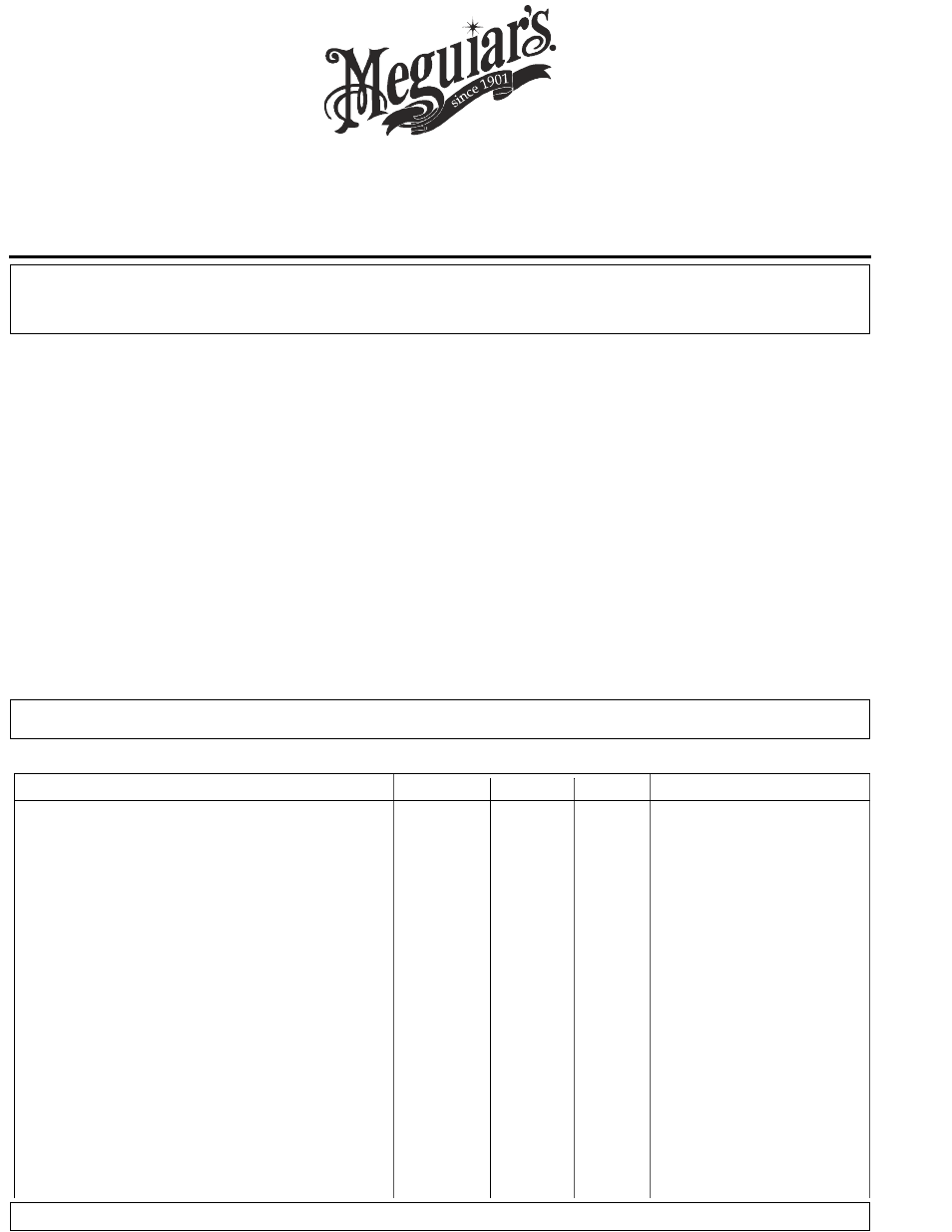 MEGUIAR'S M36 User Manual | 6 pages