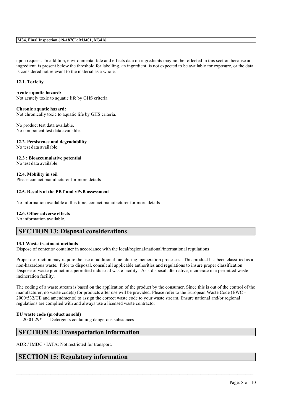 MEGUIAR'S M34 User Manual | Page 8 / 10