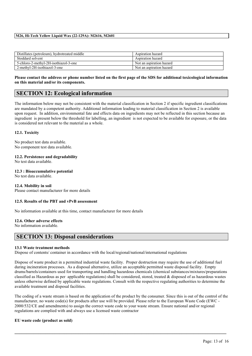 MEGUIAR'S M26 User Manual | Page 13 / 16