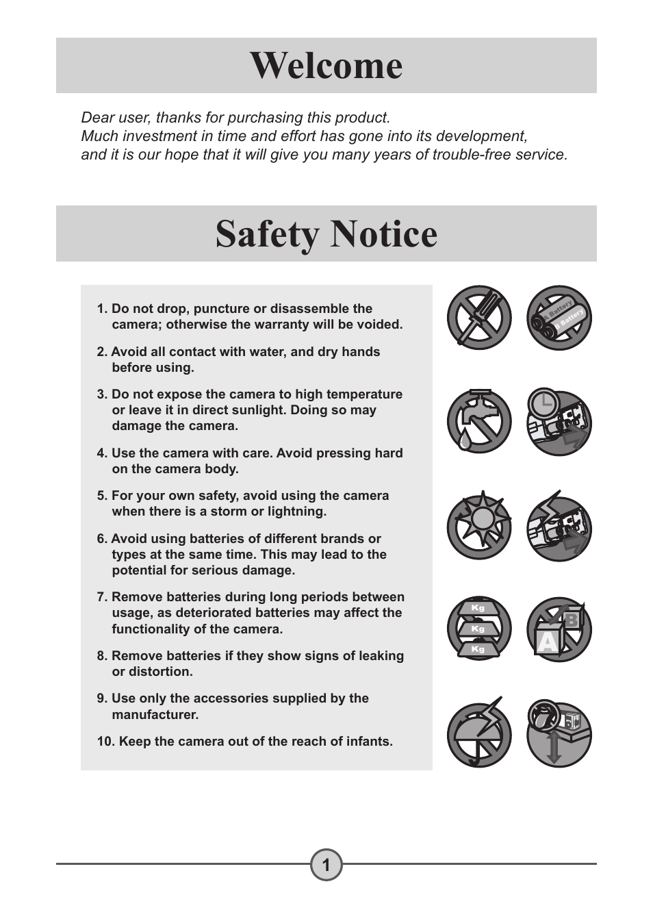 Welcome, Safety notice | AIPTEK Pocket DV 5300 User Manual | Page 2 / 57