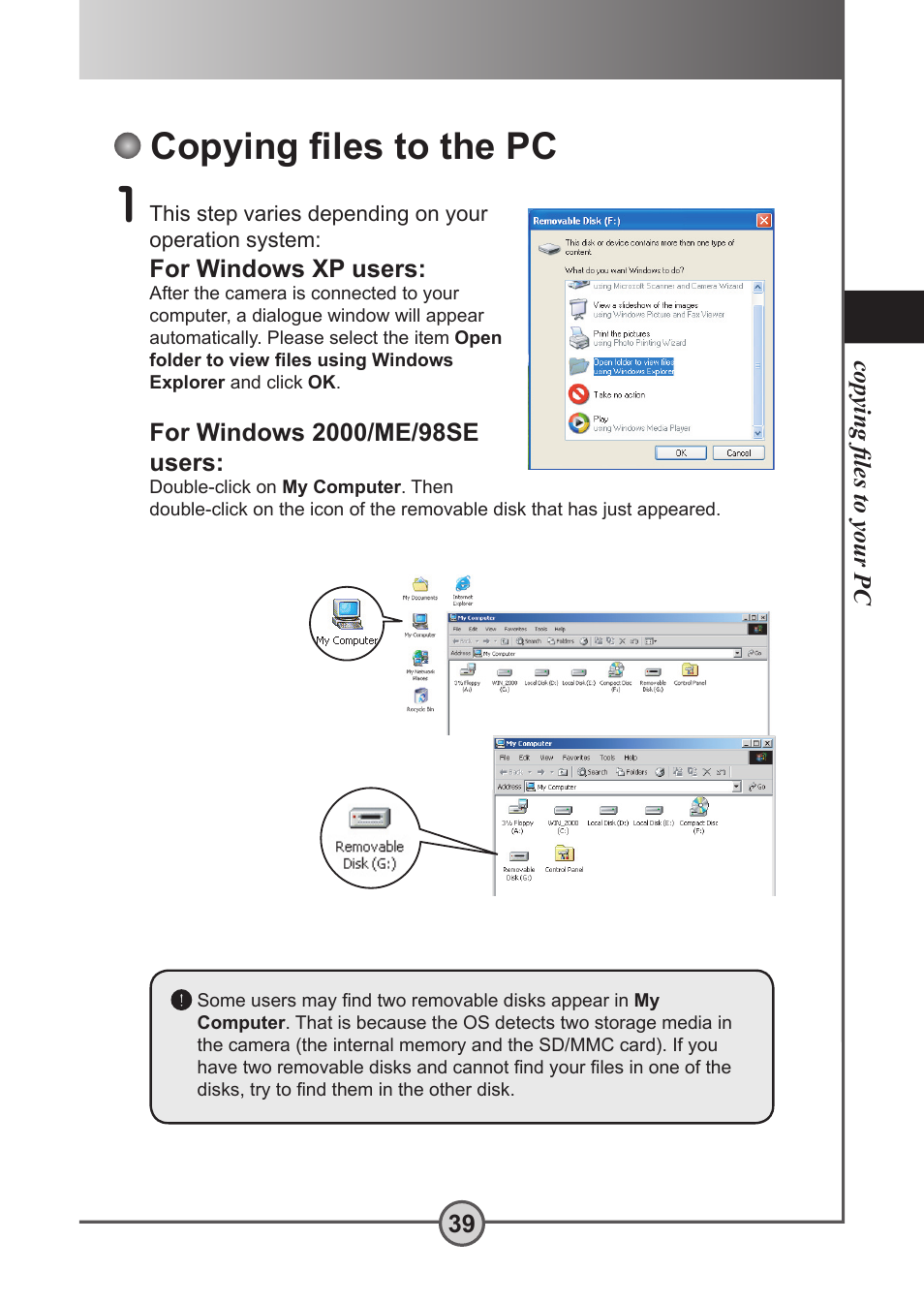 Copying files to the pc, Copying ﬁles to the pc | AIPTEK Pocket DV 5300 User Manual | Page 40 / 57