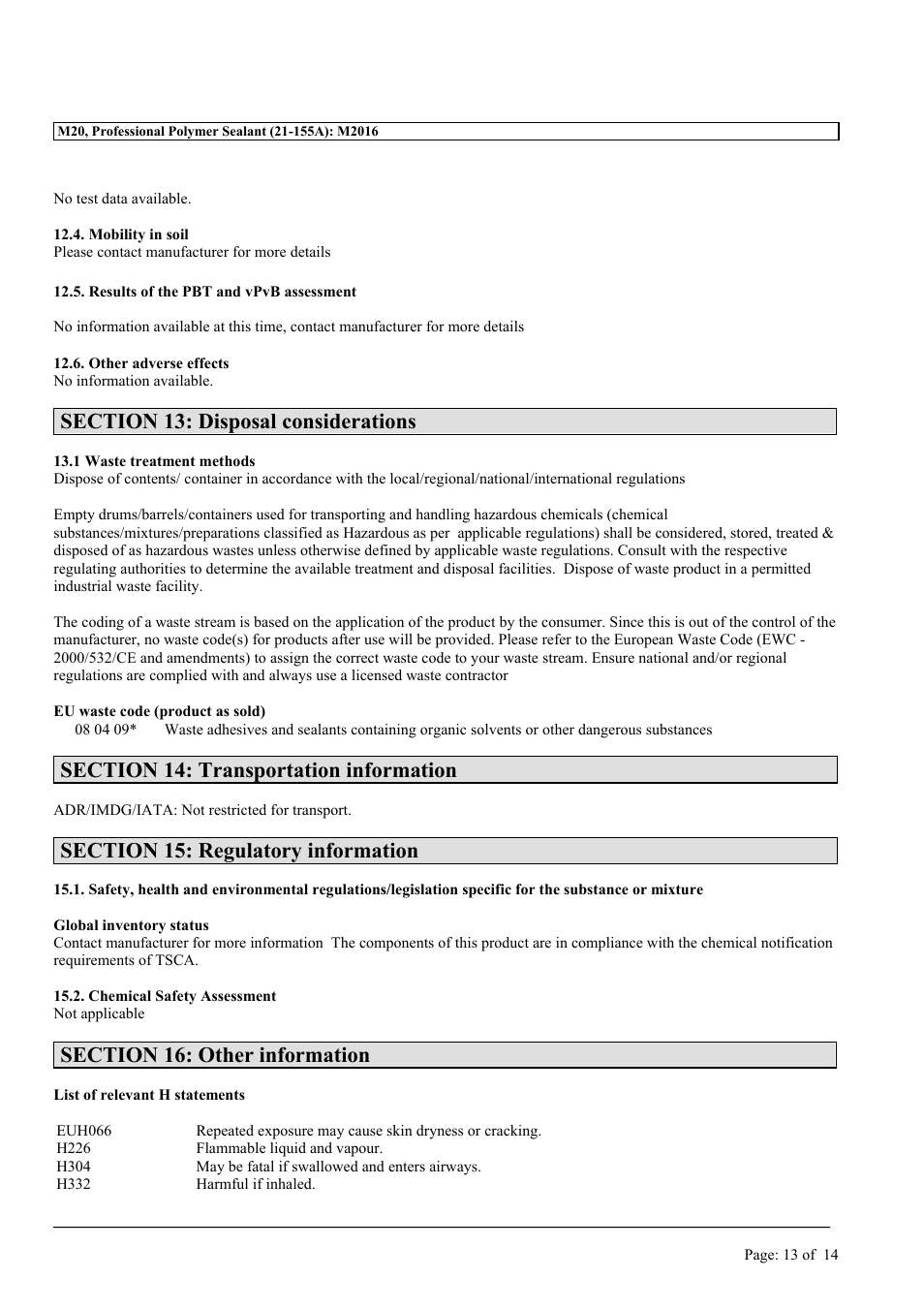 MEGUIAR'S M20 User Manual | Page 13 / 14