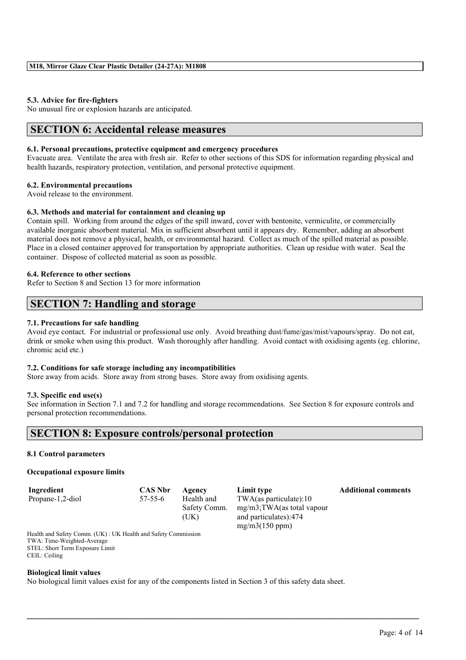 MEGUIAR'S M18 User Manual | Page 4 / 14