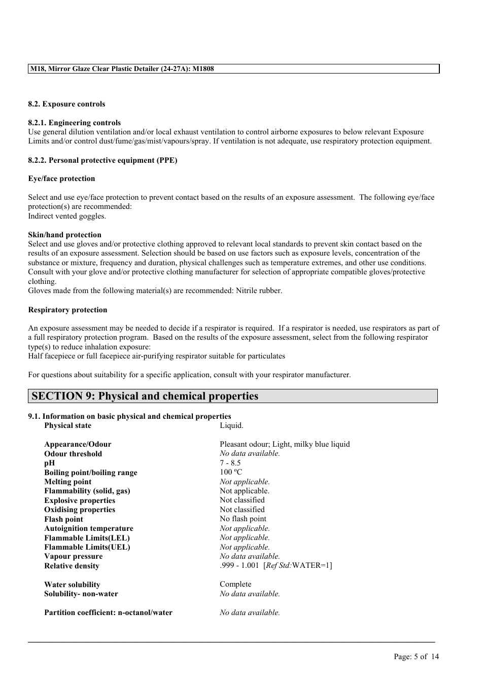 MEGUIAR'S M18 User Manual | Page 5 / 14