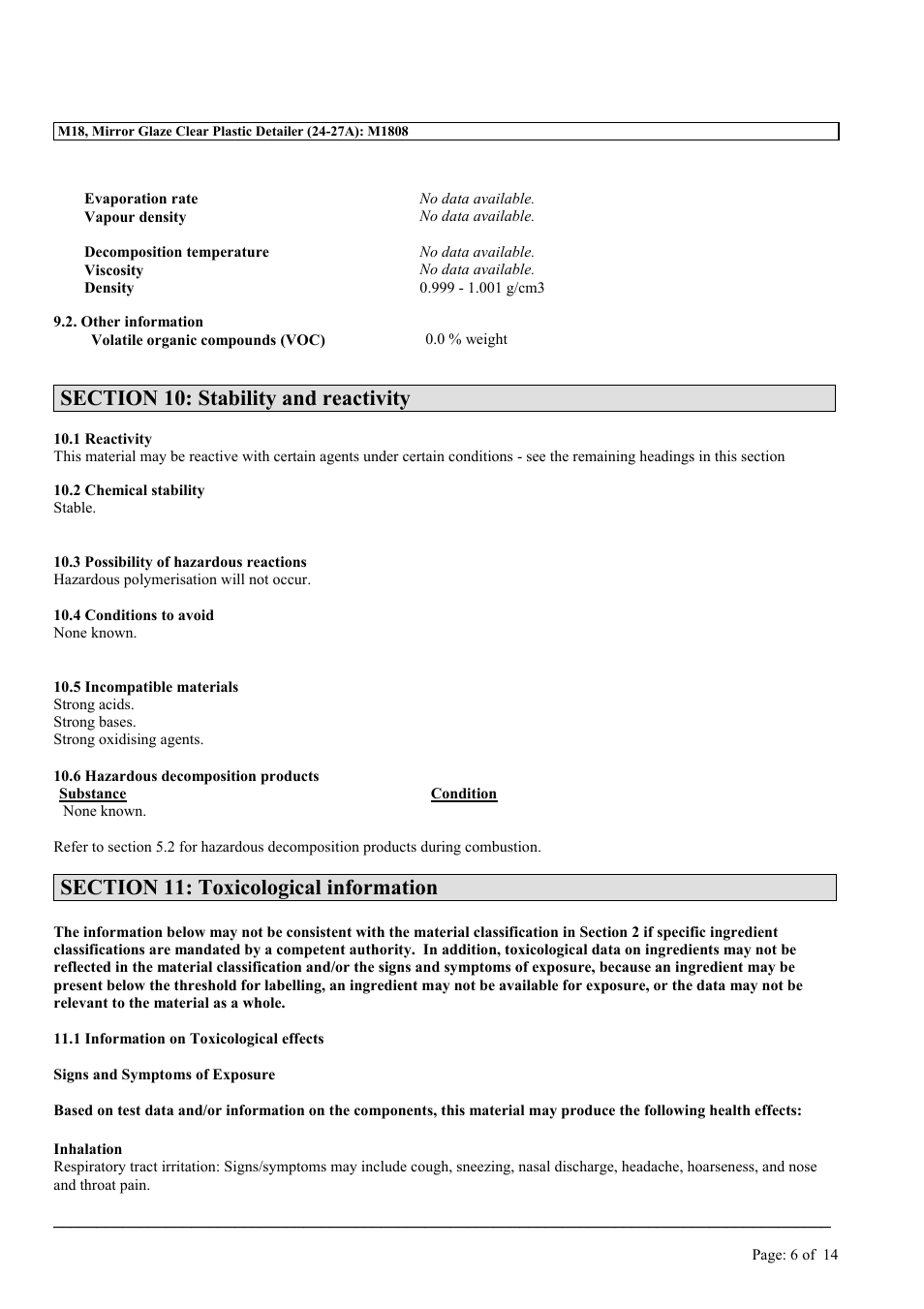 MEGUIAR'S M18 User Manual | Page 6 / 14