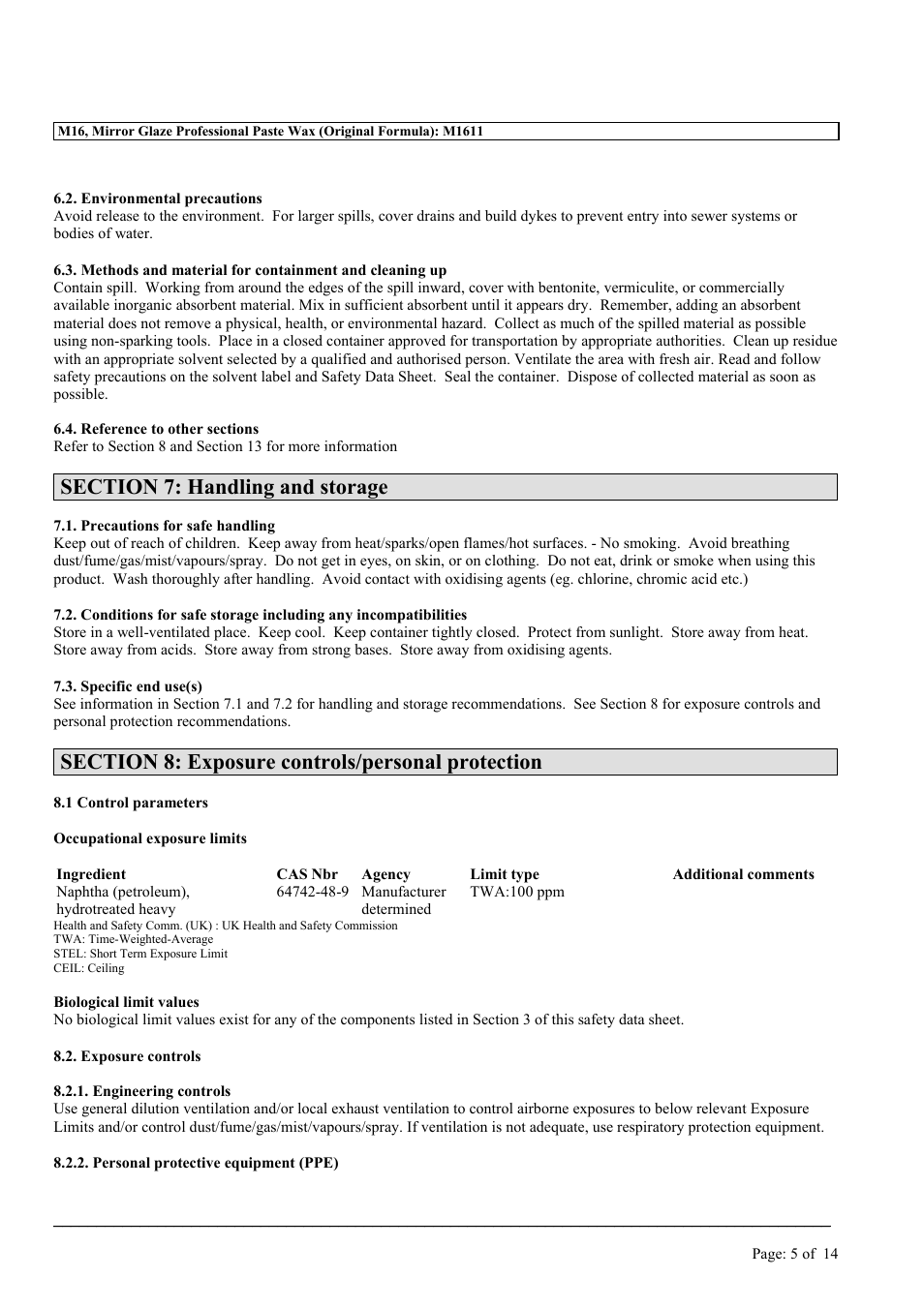 MEGUIAR'S M16 User Manual | Page 5 / 14