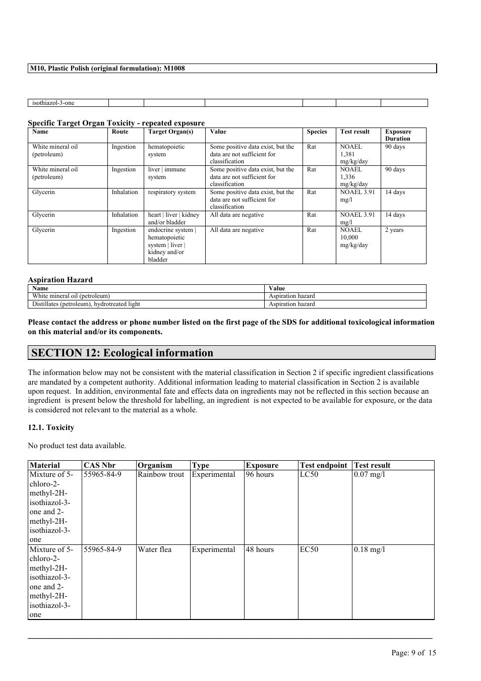 MEGUIAR'S M10 User Manual | Page 9 / 15