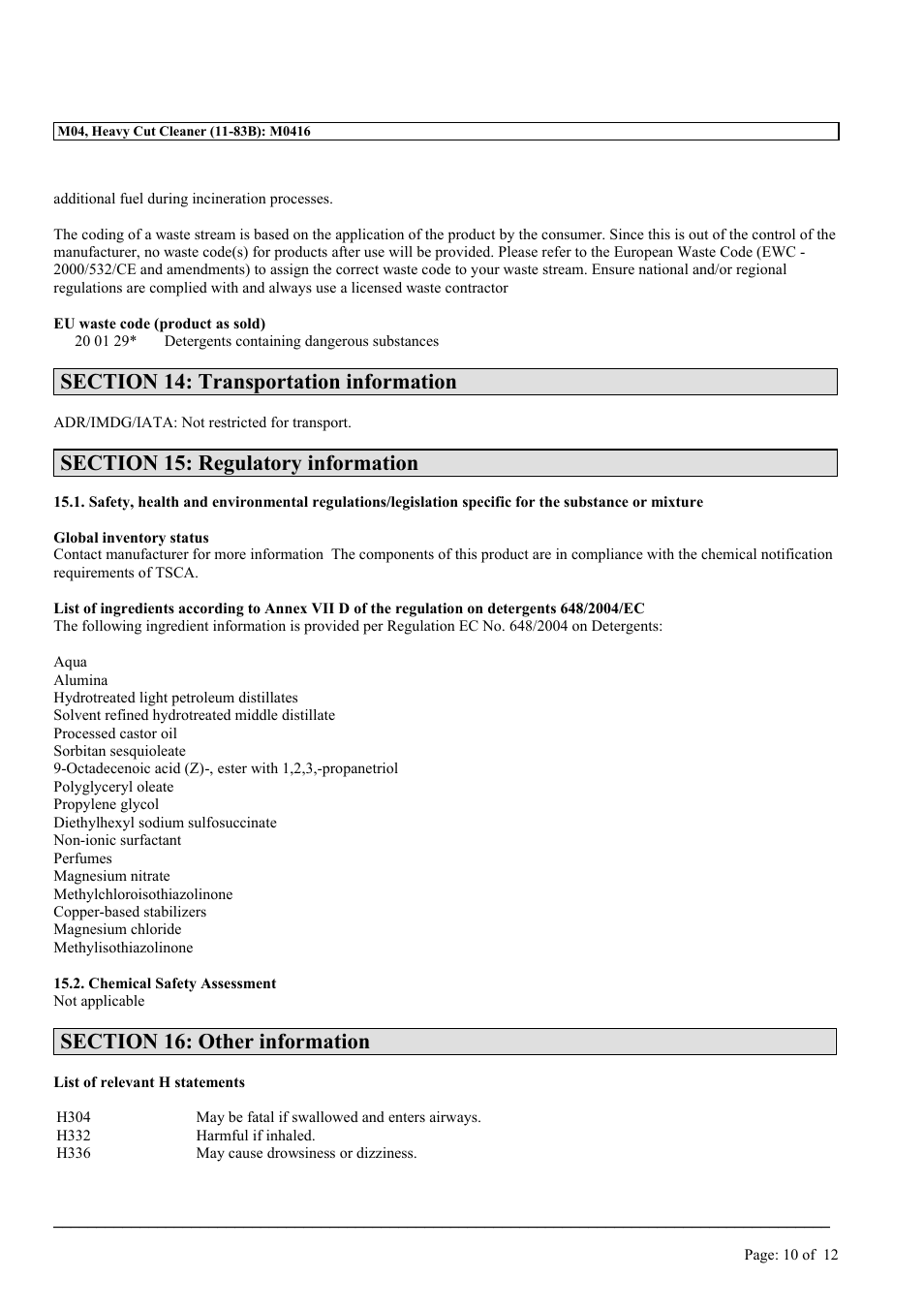 MEGUIAR'S M04 User Manual | Page 10 / 12