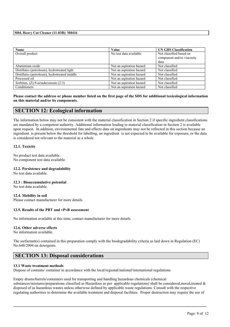 MEGUIAR'S M04 User Manual | Page 9 / 12