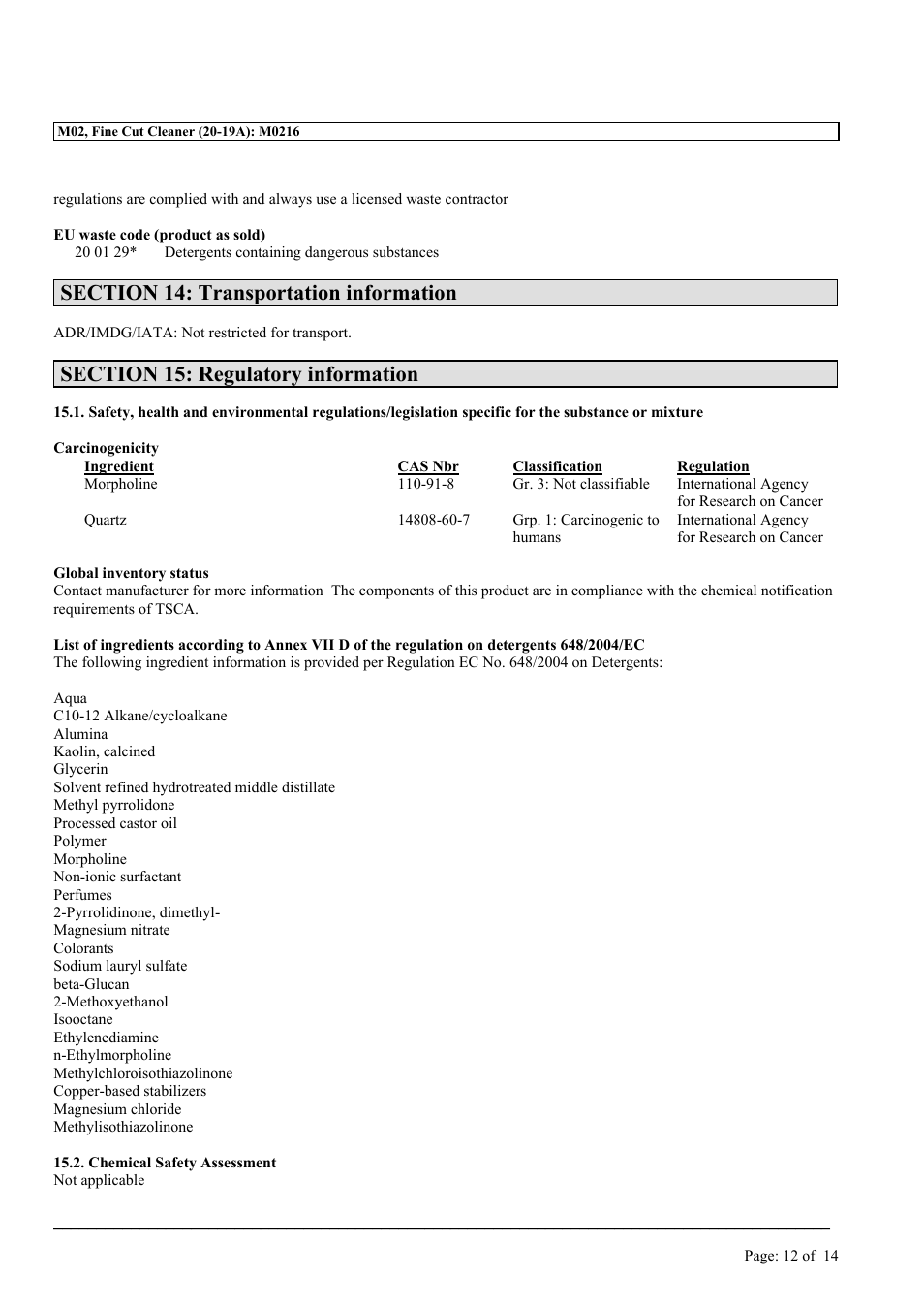 MEGUIAR'S M02 User Manual | Page 12 / 14