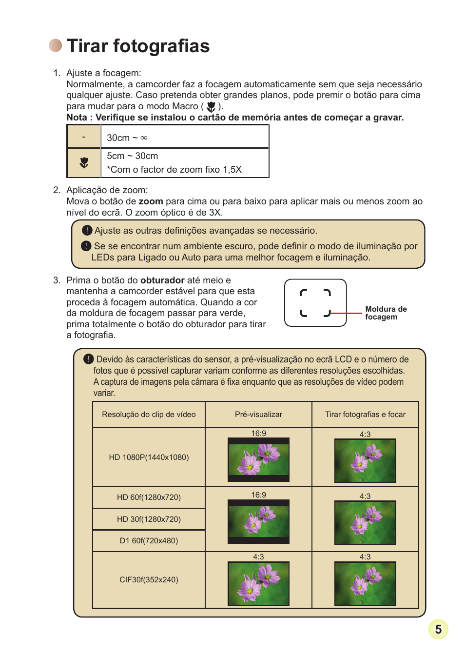Tirar fotografias | AIPTEK Action Z5X5P User Manual | Page 114 / 160