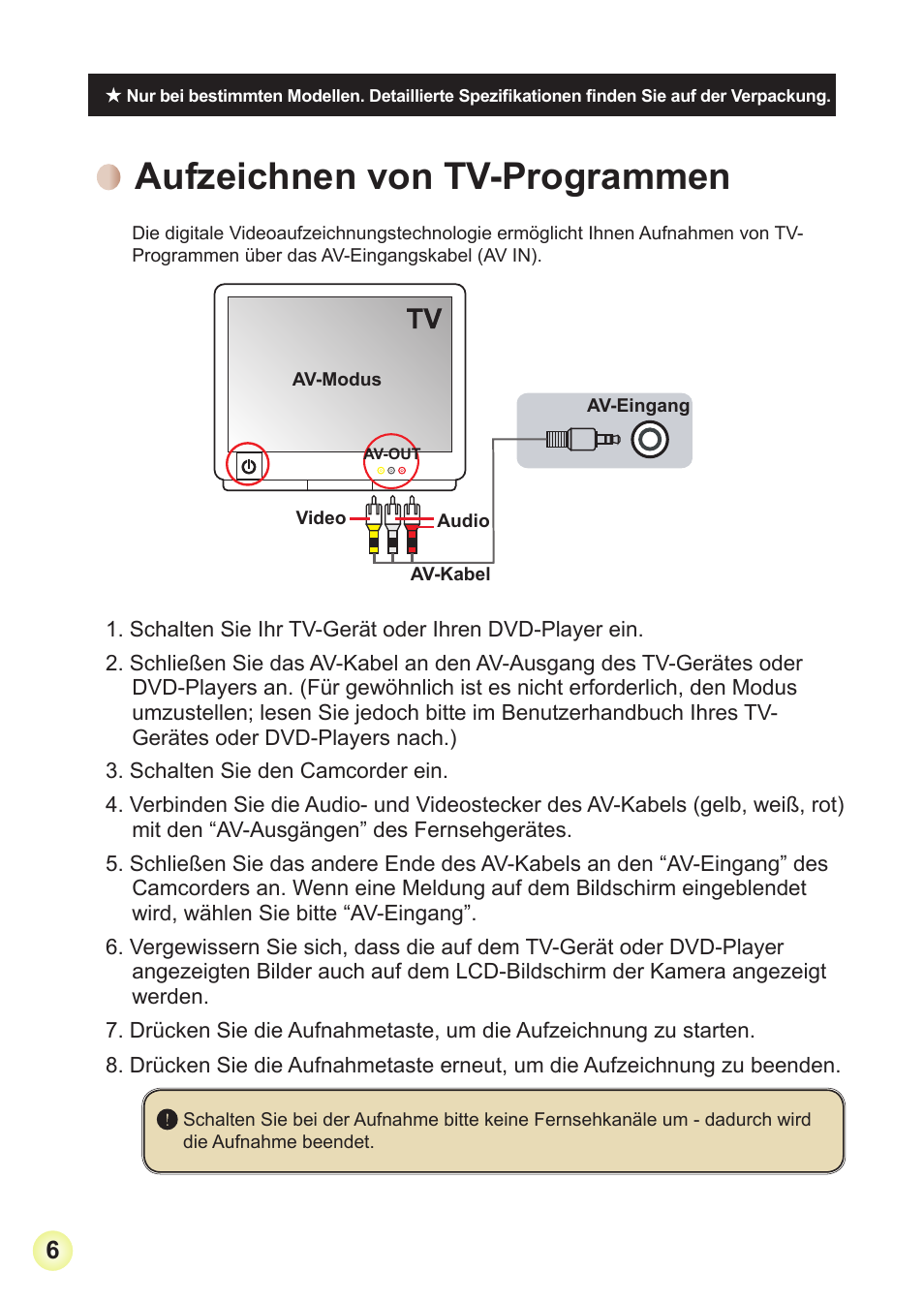 Aufzeichnen von tv-programmen | AIPTEK Action Z5X5P User Manual | Page 30 / 160