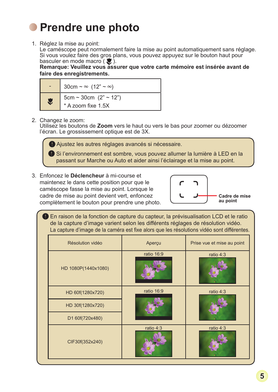 Prendre une photo | AIPTEK Action Z5X5P User Manual | Page 46 / 160