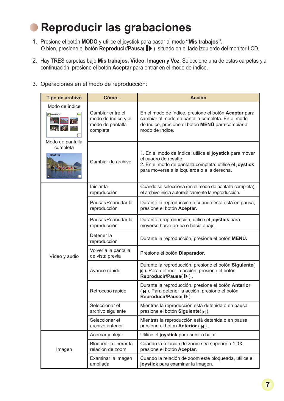 Reproducir las grabaciones | AIPTEK Action Z5X5P User Manual | Page 82 / 160