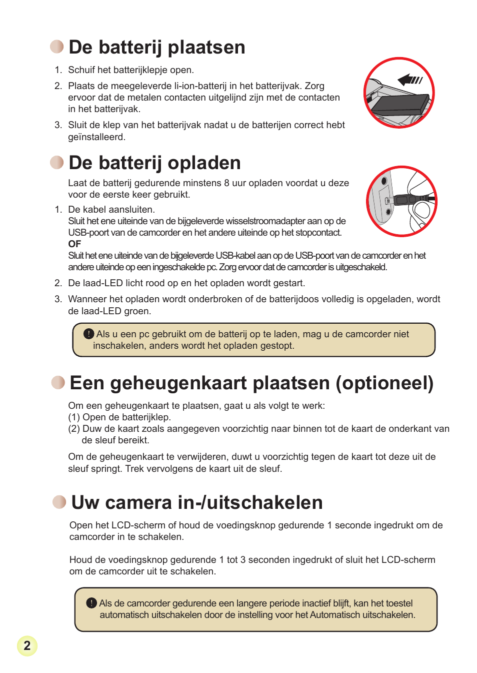 De batterij plaatsen, De batterij opladen, Een geheugenkaart plaatsen (optioneel) | Uw camera in-/uitschakelen | AIPTEK Action Z5X5P User Manual | Page 94 / 160