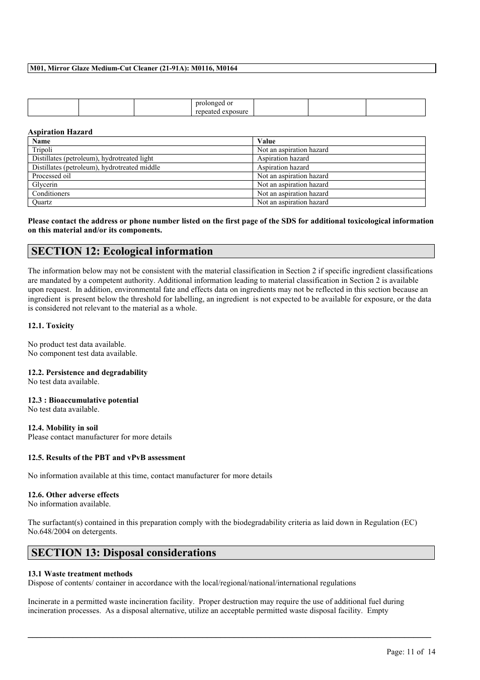 MEGUIAR'S M01 User Manual | Page 11 / 14