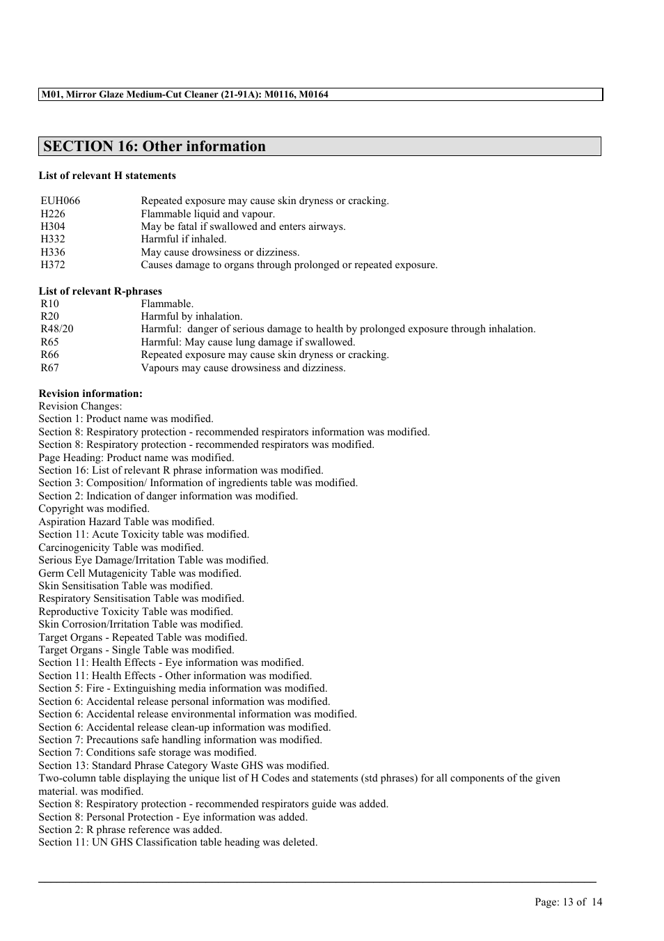 MEGUIAR'S M01 User Manual | Page 13 / 14