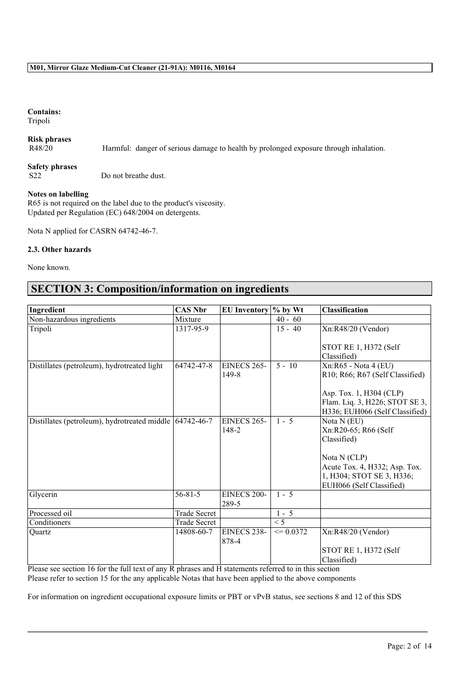 MEGUIAR'S M01 User Manual | Page 2 / 14