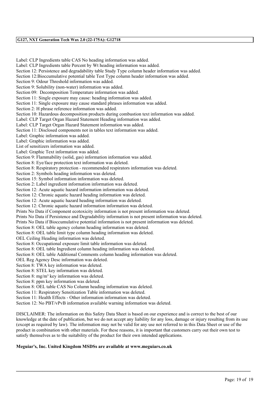 MEGUIAR'S G9977 User Manual | Page 33 / 33