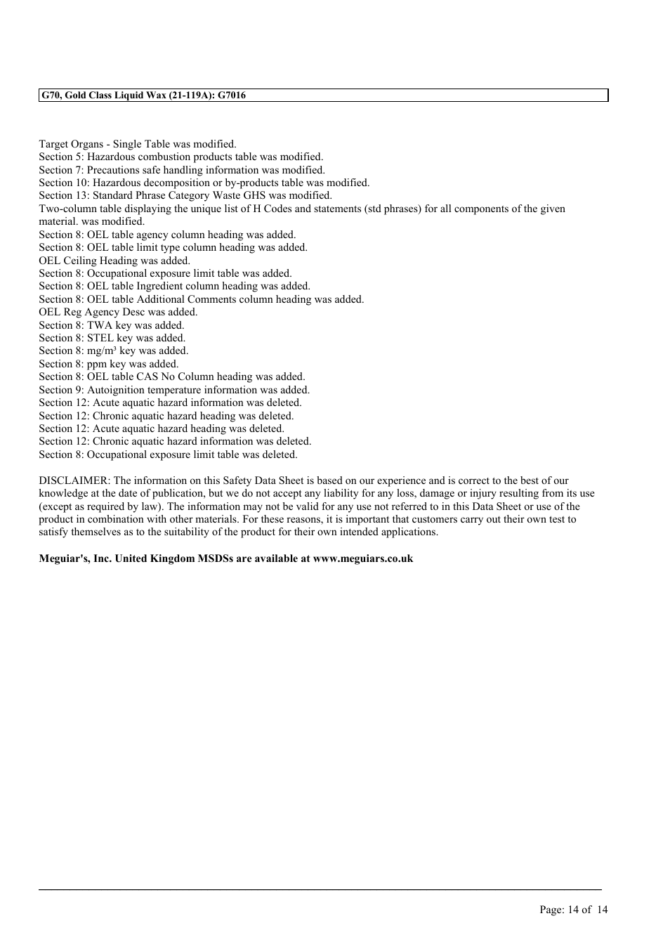 MEGUIAR'S G9966 User Manual | Page 16 / 29
