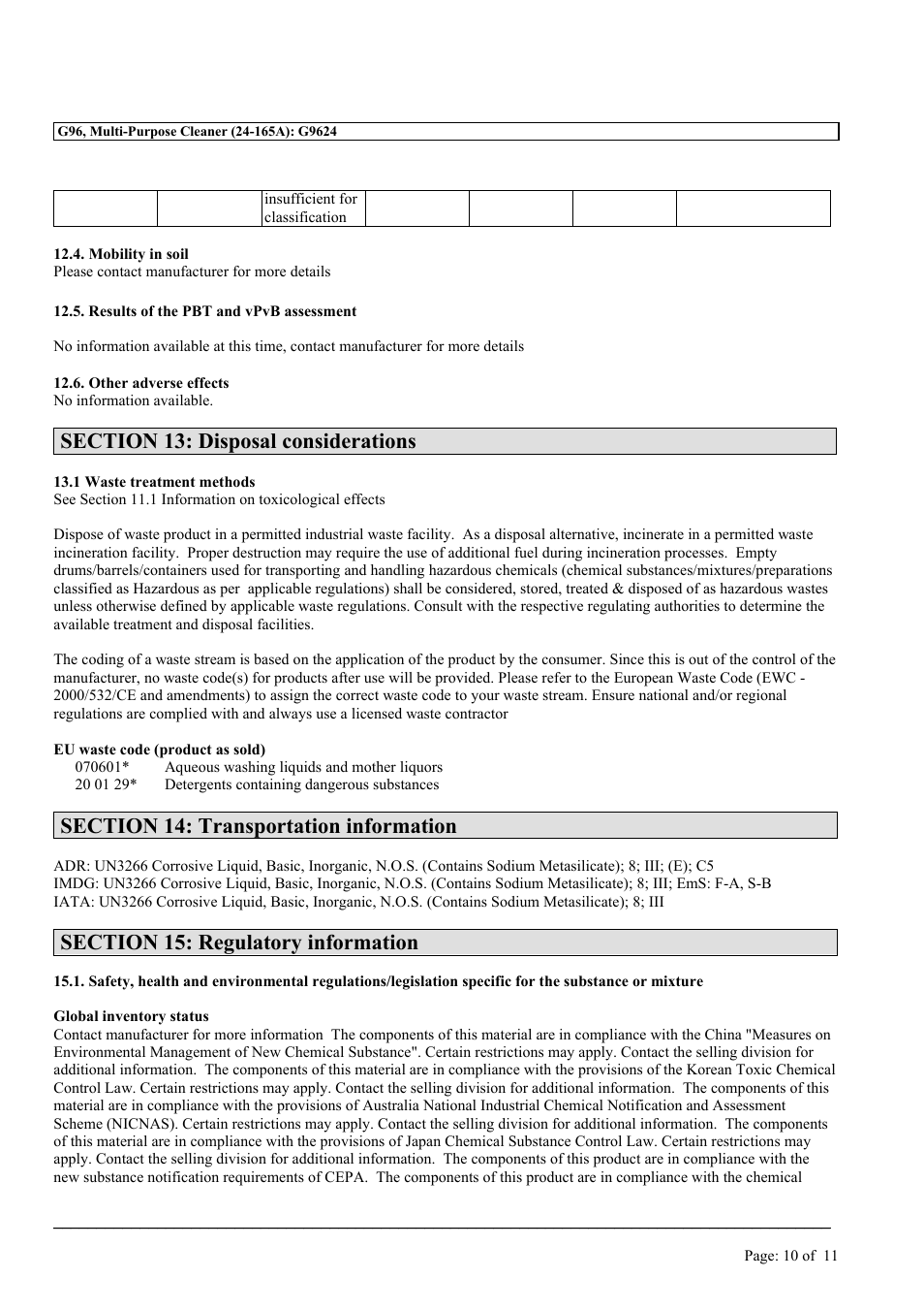 MEGUIAR'S G96 User Manual | Page 10 / 11