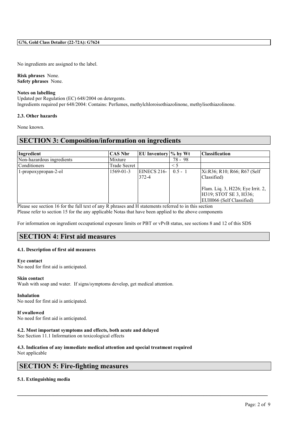 MEGUIAR'S G76 User Manual | Page 2 / 9