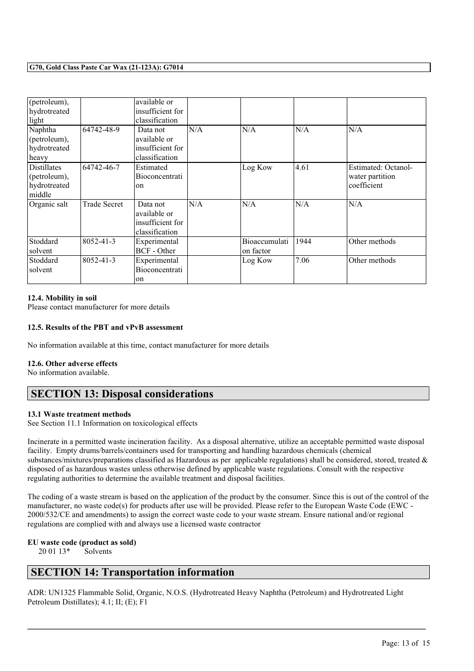 MEGUIAR'S G7014 User Manual | Page 13 / 15