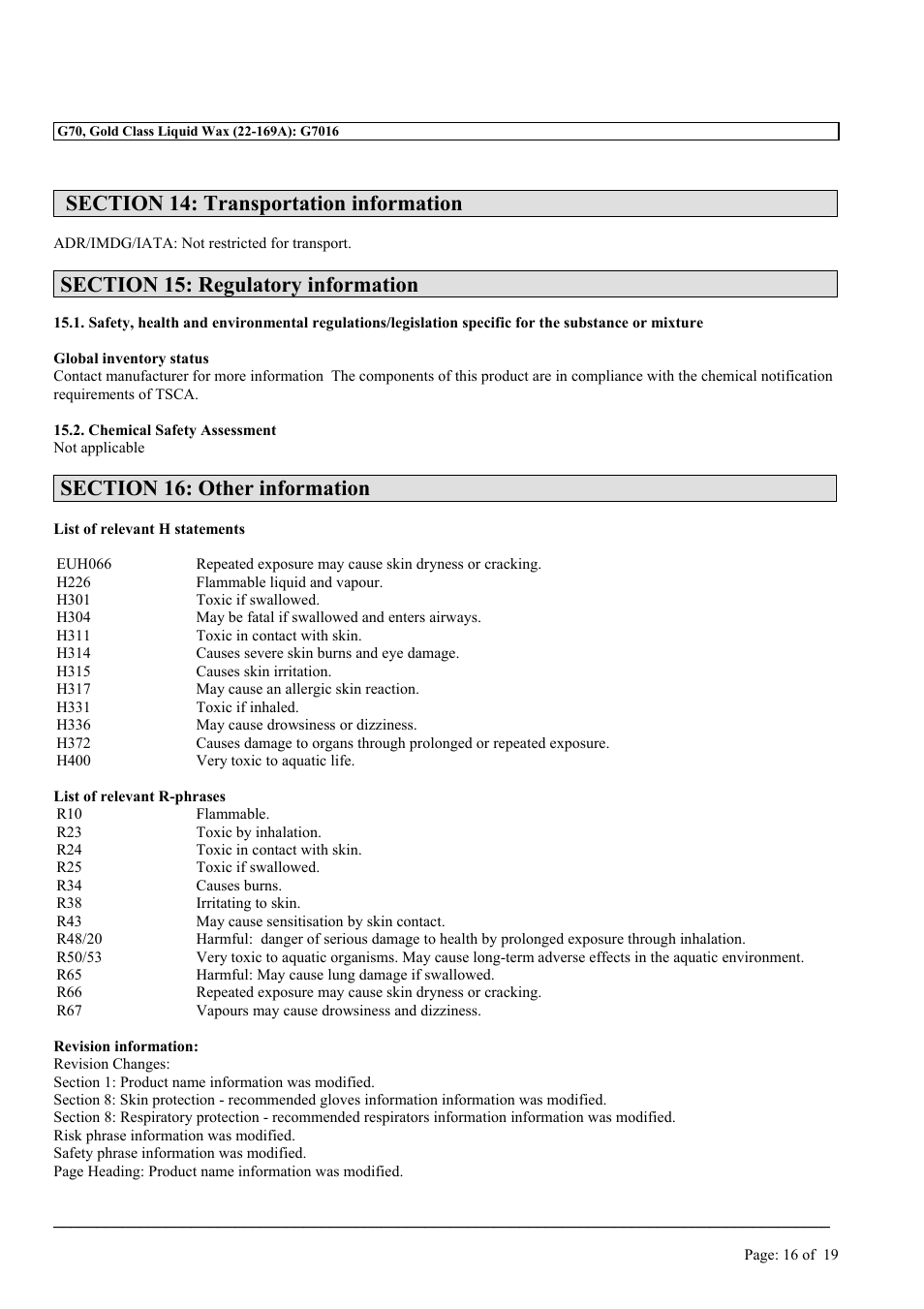MEGUIAR'S G70 User Manual | Page 16 / 19