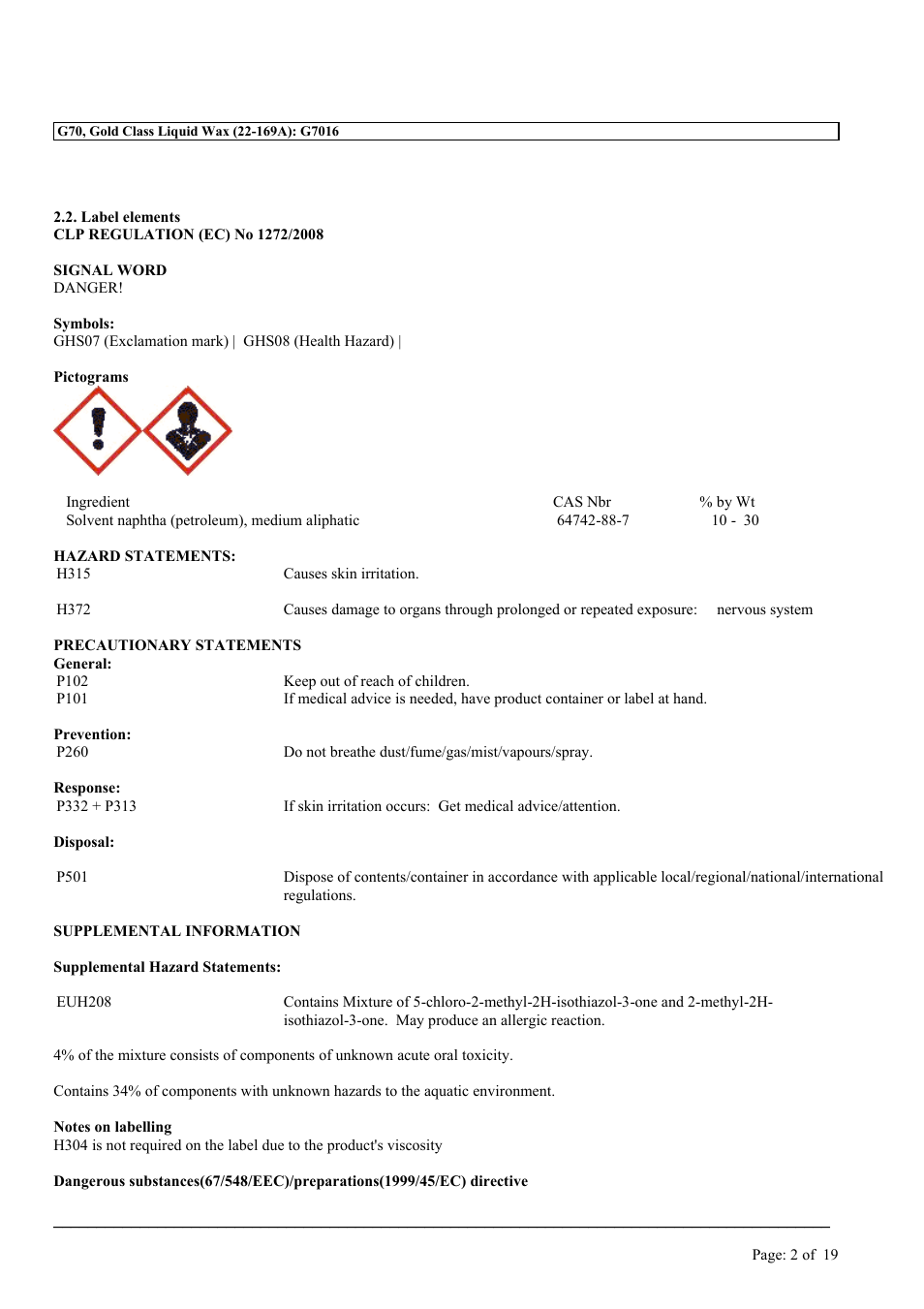MEGUIAR'S G70 User Manual | Page 2 / 19