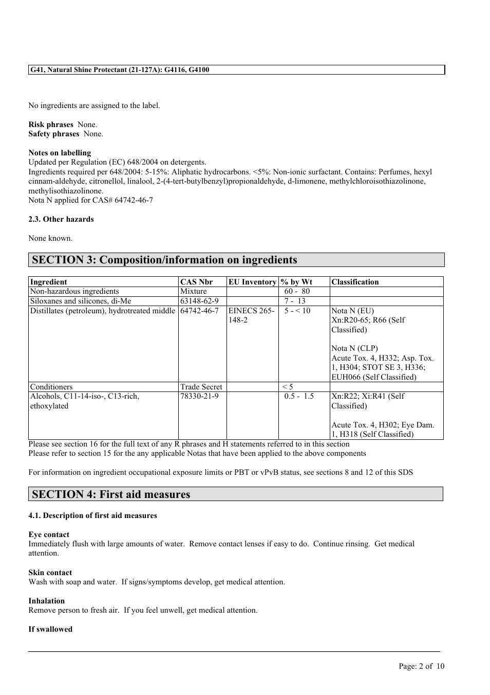 MEGUIAR'S G41 User Manual | Page 2 / 10