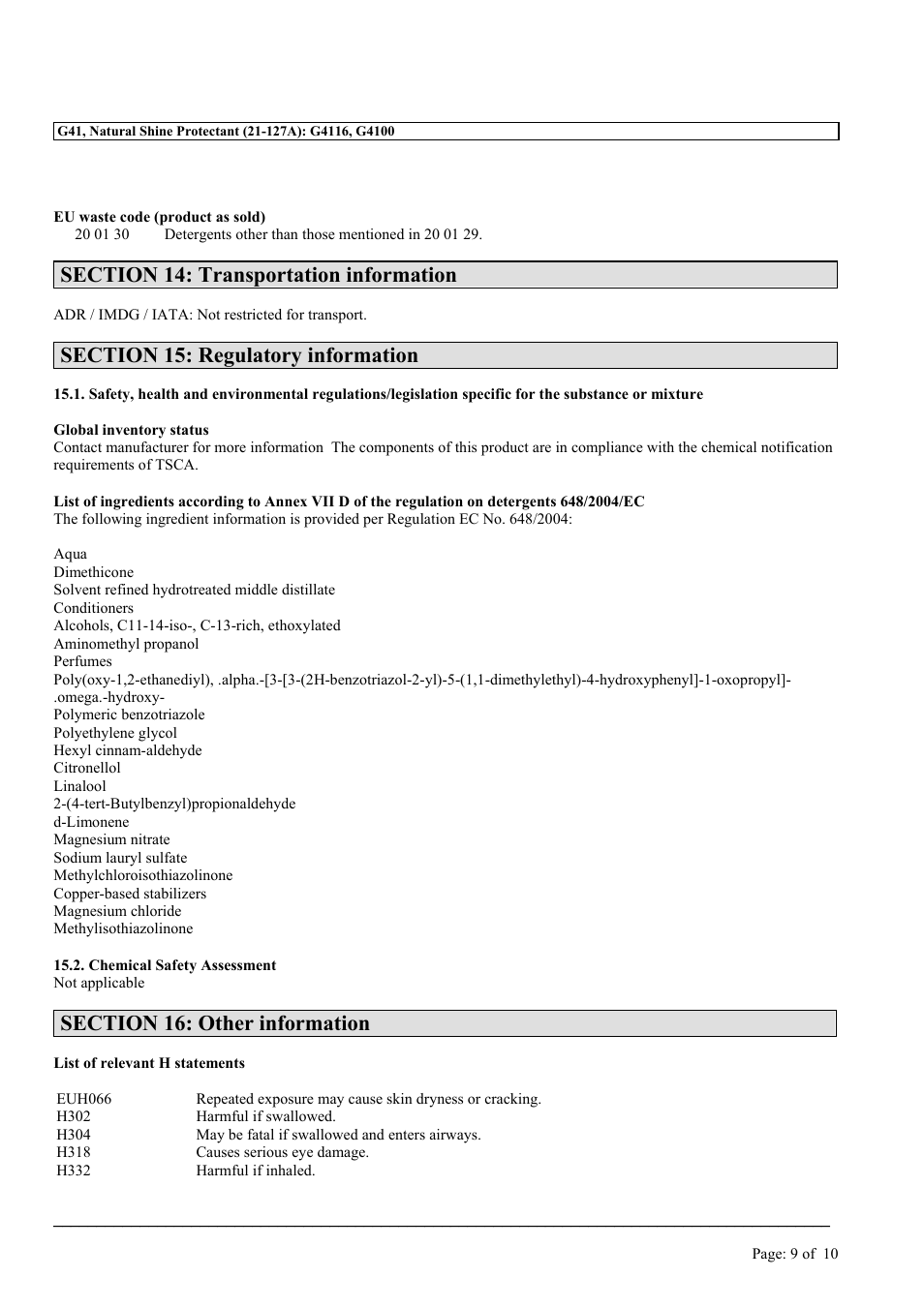 MEGUIAR'S G41 User Manual | Page 9 / 10