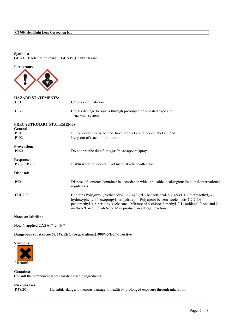 MEGUIAR'S G37 User Manual | Page 2 / 32